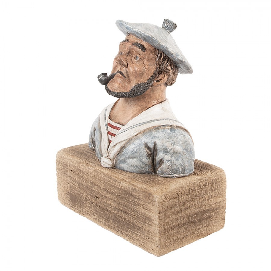 Dekorace figurka námořník s fajfkou na podstavci Rustic - 19*11*24 cm Clayre & Eef Dekorace figurka námořník s fajfkou na podstavci Rustic - 19*11*24 cm Clayre & Eef