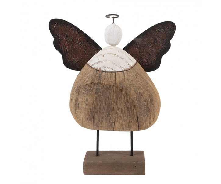 Dekorace dřevěná figurka anděl Angel Rustic M - 13*5*19 cm Clayre & Eef