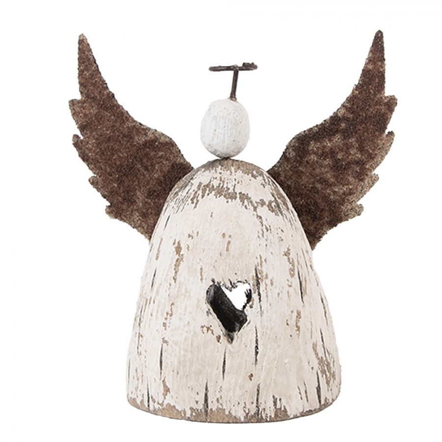 Dekorace dřevěná figurka anděl se srdíčkem Angel Rustic S - 11*5*11 cm Clayre & Eef Dekorace dřevěná figurka anděl se srdíčkem Angel Rustic S - 11*5*11 cm Clayre & Eef