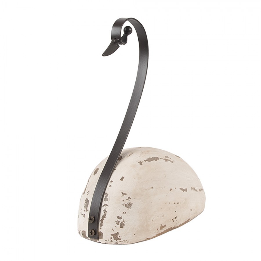 Bílá antik dřevěná dekorace Labuť Swan Rustic M - 17*8*19 cm Clayre & Eef Bílá antik dřevěná dekorace Labuť Swan Rustic M - 17*8*19 cm Clayre & Eef