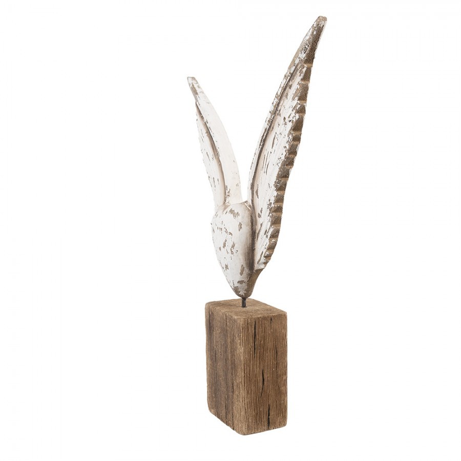 Bílá antik andělská křídla se srdcem na podstavci Angel Rustic - 26*5*33 cm Clayre & Eef Bílá antik andělská křídla se srdcem na podstavci Angel Rustic - 26*5*33 cm Clayre & Eef