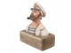 Dekorace figurka námořník s fajfkou na podstavci Rustic - 16*8*20 cm Clayre & Eef