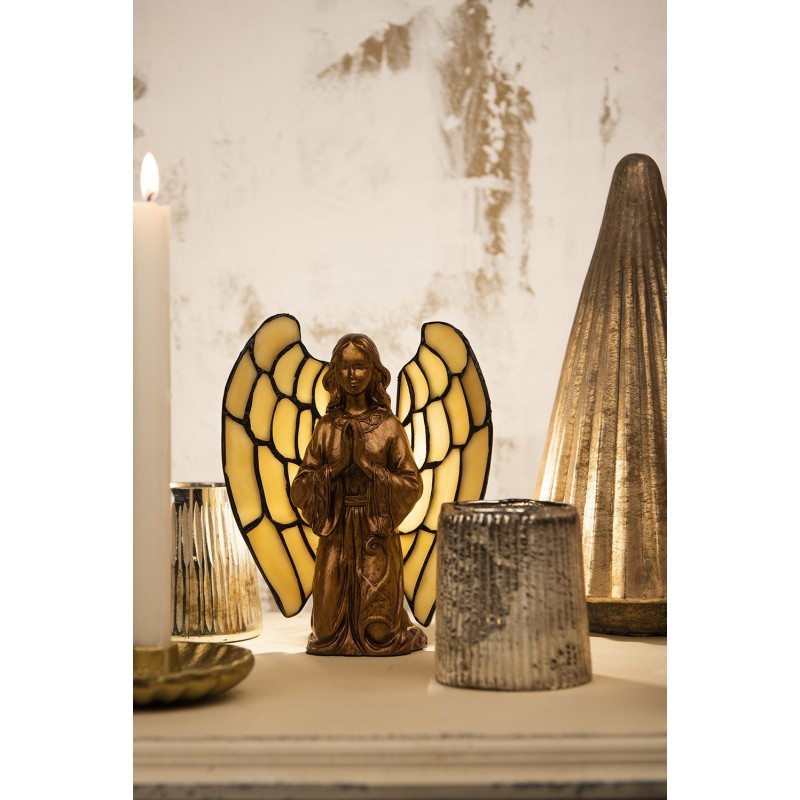 Dekorativní lampa Tiffany Anděl - 20*18 cm 1x E14 / Max 40W Clayre & Eef Dekorativní lampa Tiffany Anděl - 20*18 cm 1x E14 / Max 40W Clayre & Eef