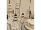 Bílo-modrá dřevěná dekorace maják Lighthouse Nautic - Ø 6*15 cm Clayre & Eef