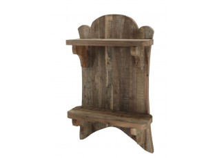 Hnědá antik dřevěná polička Grimaud Unit - 41*15*67 cm