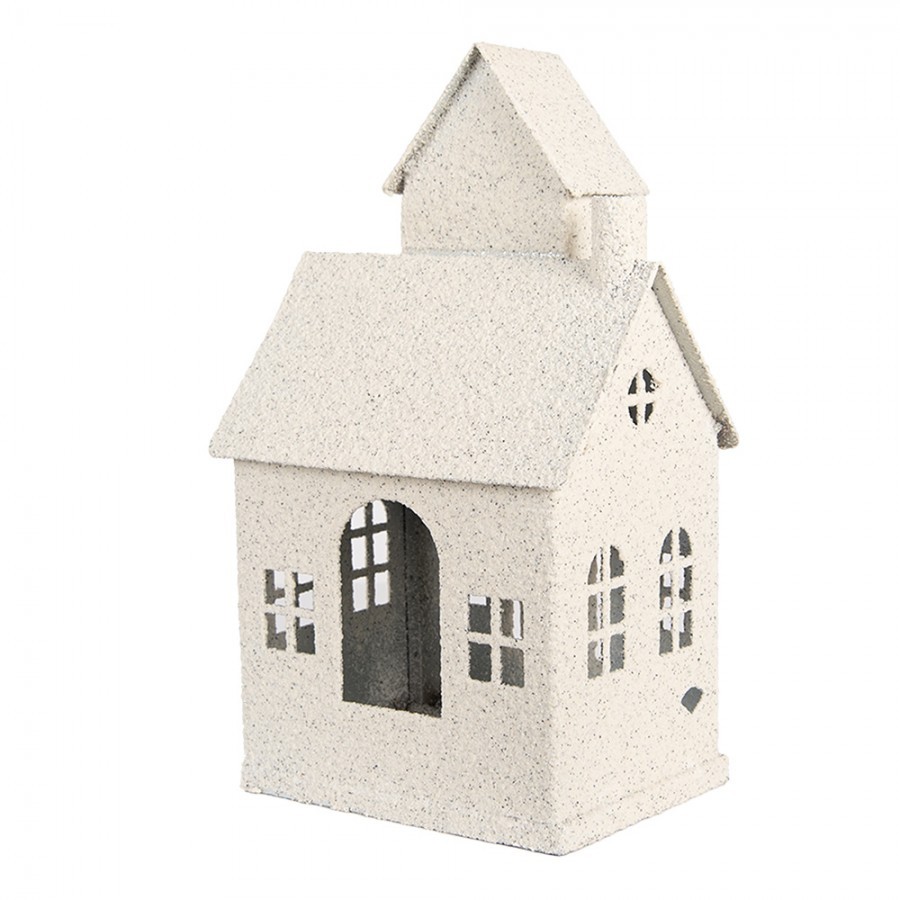 Béžový antik kovový svícen domek Vintage House - 18*14*31 cm Clayre & Eef Béžový antik kovový svícen domek Vintage House - 18*14*31 cm Clayre & Eef