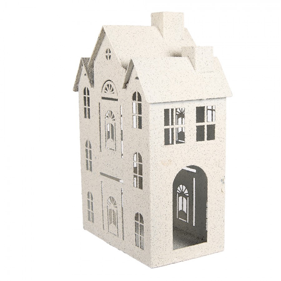Béžový antik kovový svícen domek Vintage House - 26*16*40 cm Clayre & Eef Béžový antik kovový svícen domek Vintage House - 26*16*40 cm Clayre & Eef