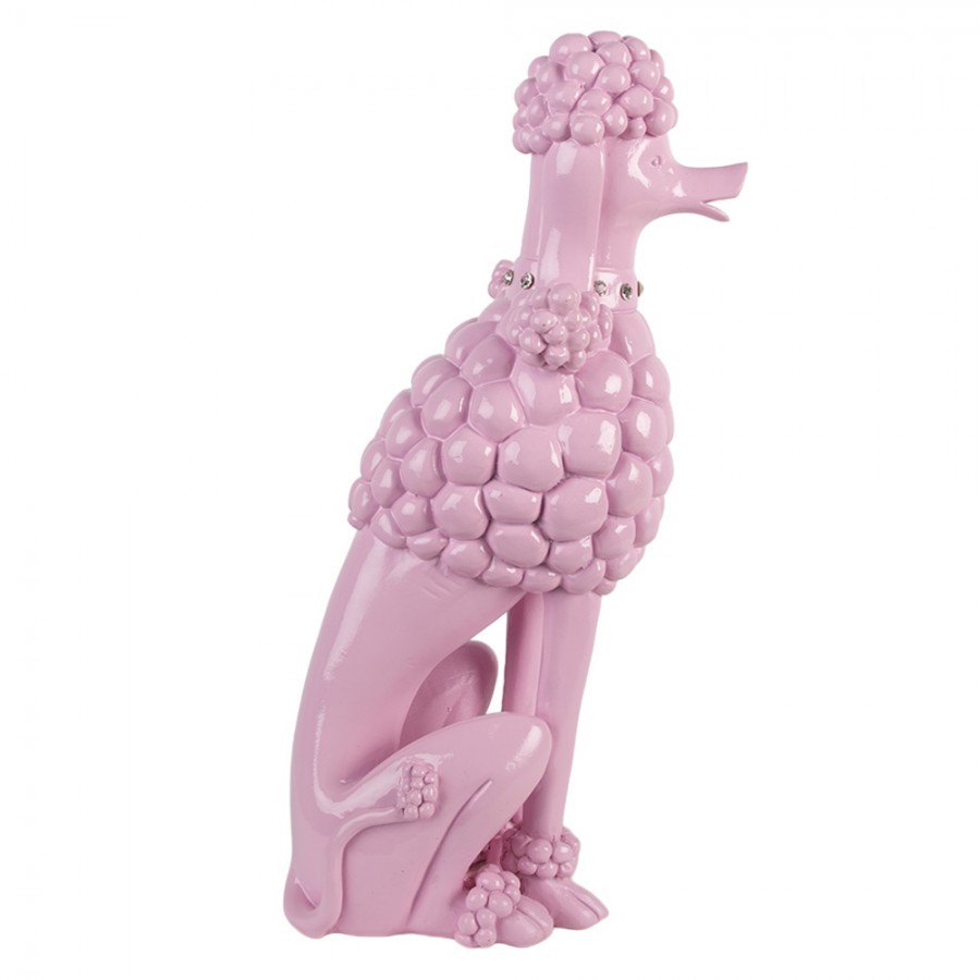 Růžová dekorace figurka pudl Poodle - 13*17*33 cm Clayre & Eef Růžová dekorace figurka pudl Poodle - 13*17*33 cm Clayre & Eef