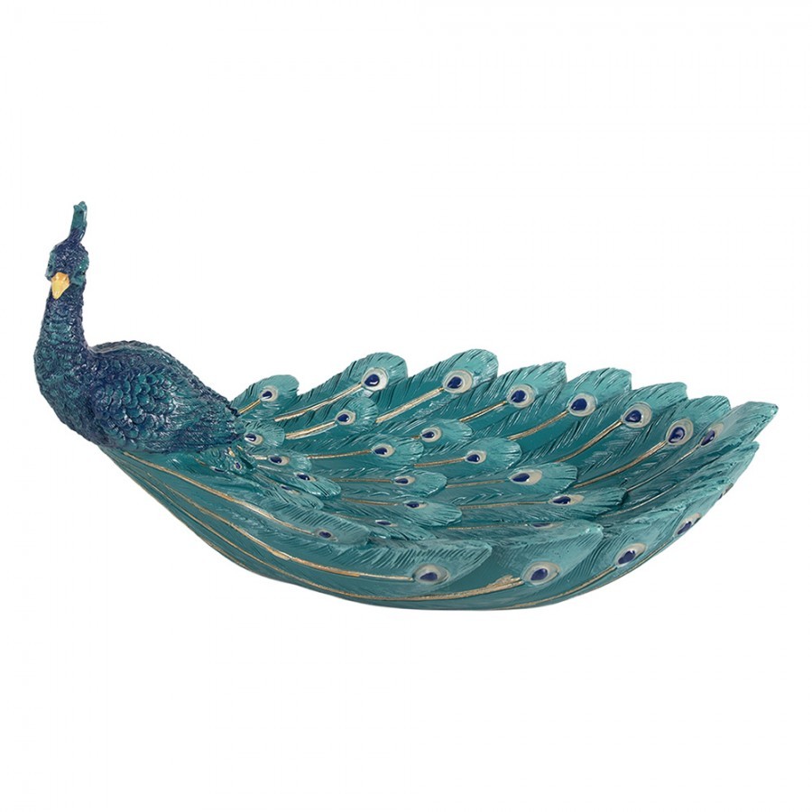 Tyrkysová dekorace šperkovnice miska páv Peacock - 30*19*16 cm Clayre & Eef Tyrkysová dekorace šperkovnice miska páv Peacock - 30*19*16 cm Clayre & Eef