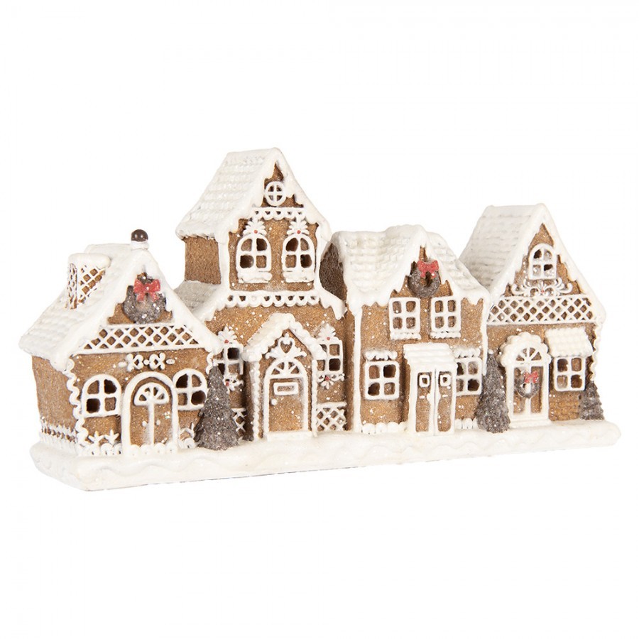 Vánoční dekorace perníkové chaloupky Gingerbread House - 25*6*13 cm Clayre & Eef Vánoční dekorace perníkové chaloupky Gingerbread House - 25*6*13 cm Clayre & Eef