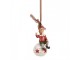 Závěsná vánoční dekorace sedící Elf na kouli - 5*5*10 cm Clayre & Eef