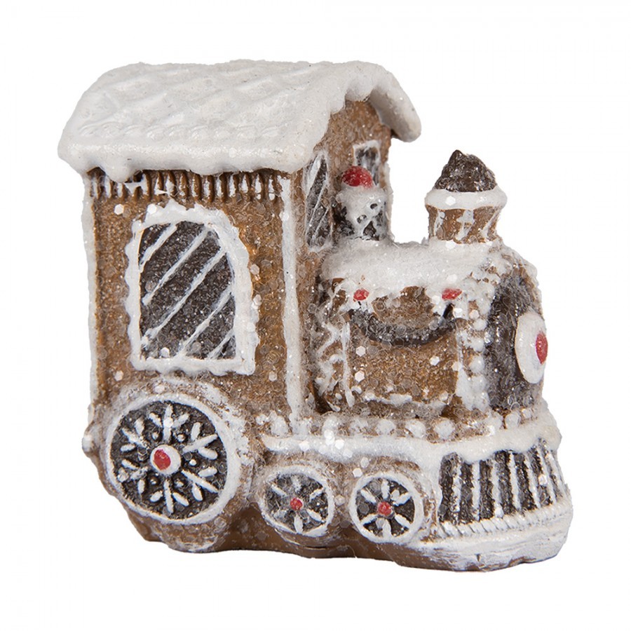 Vánoční dekorace perníková mašinka Gingerbread Train - 5*3*5 cm Clayre & Eef Vánoční dekorace perníková mašinka Gingerbread Train - 5*3*5 cm Clayre & Eef