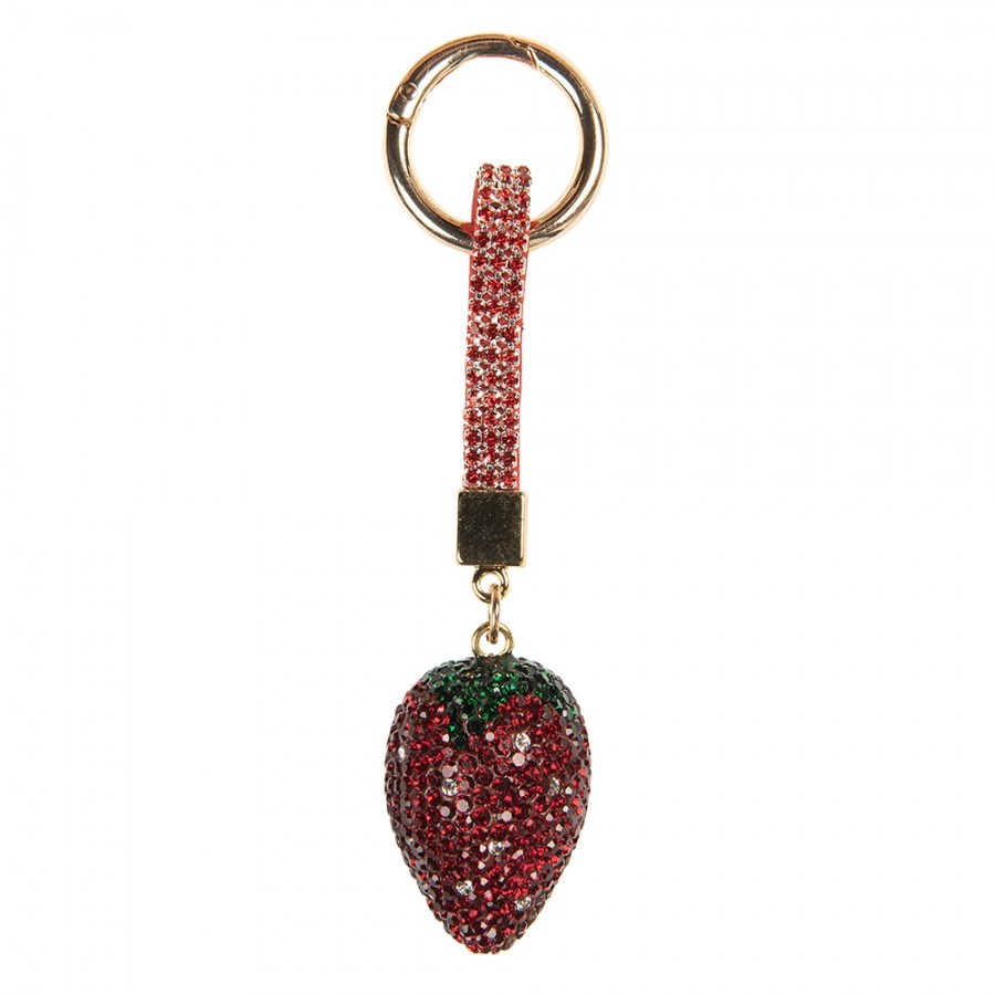 Červený přívěsek na klíče jahoda - 3*3*14 cm
