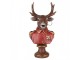 Červeno-hnědá vánoční dekorace busta jelen Deer - 10*8*19 cm Clayre & Eef