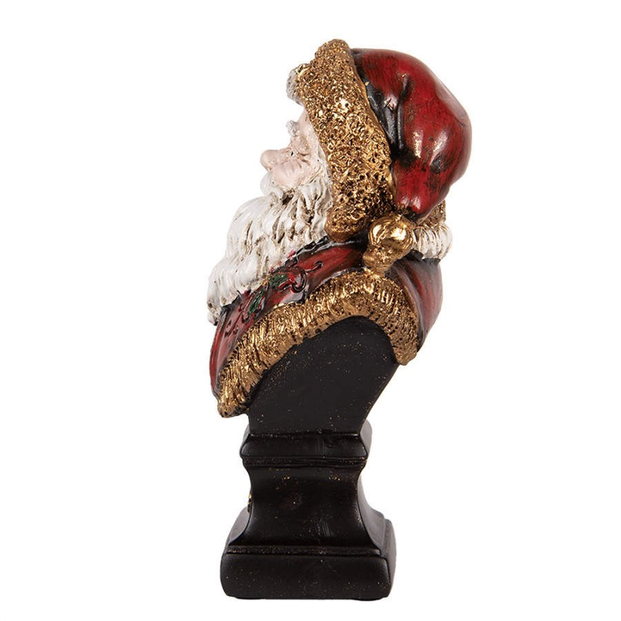 Červeno-zlatá vánoční dekorace busta Santa Claus - 10*8*17 cm Clayre & Eef Červeno-zlatá vánoční dekorace busta Santa Claus - 10*8*17 cm Clayre & Eef