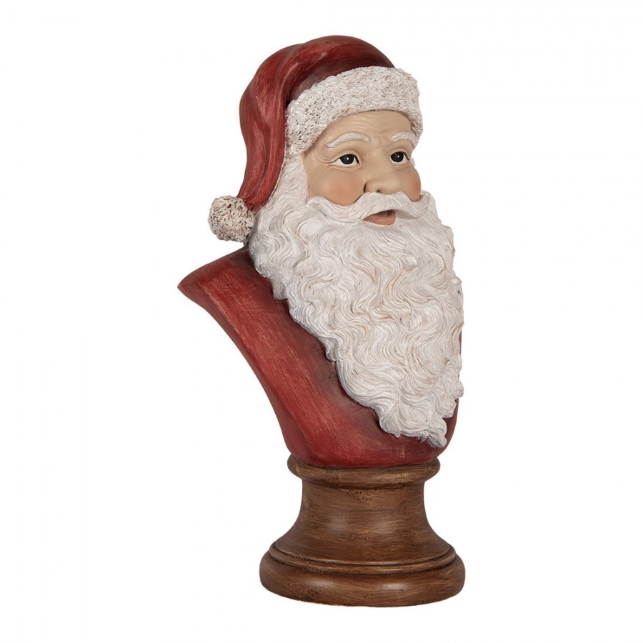 Červeno-bílá vánoční dekorace busta Santa - 18*12*30 cm Clayre & Eef Červeno-bílá vánoční dekorace busta Santa - 18*12*30 cm Clayre & Eef