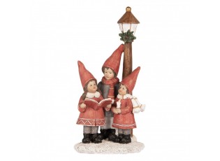 Vánoční dekorace zpívající sbor děti u lampy - 11*8*21 cm