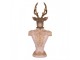 Růžovo-hnědá vánoční dekorace busta jelen Deer - 16,14*36 cm Clayre & Eef