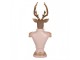 Růžovo-hnědá vánoční dekorace busta jelen Deer - 16,14*36 cm Clayre & Eef