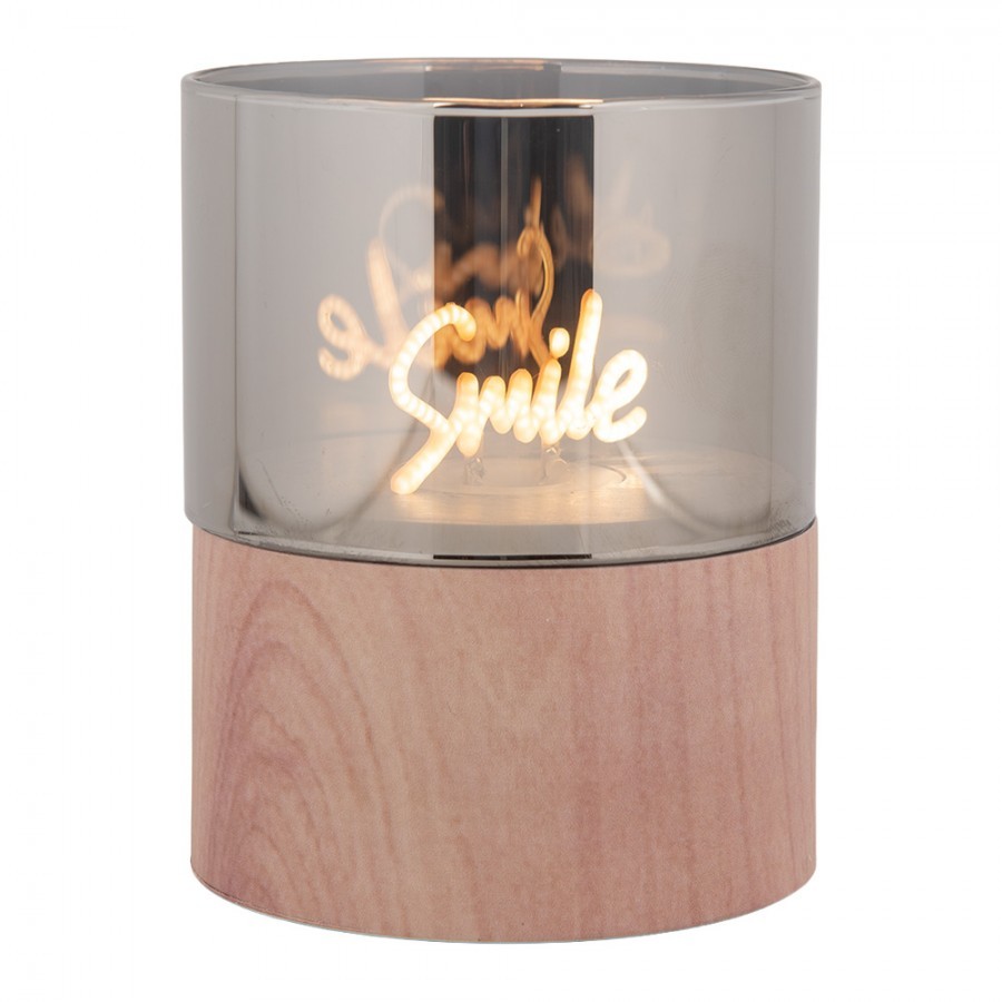Hnědá svíčka Smile Led Candle - Ø 8*10 cm / 3*AAA Clayre & Eef Hnědá svíčka Smile Led Candle - Ø 8*10 cm / 3*AAA Clayre & Eef