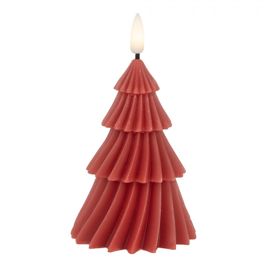 Vínová vánoční svíčka stromek Led Candle - Ø 8*13 cm / 2*AA Clayre & Eef Vínová vánoční svíčka stromek Led Candle - Ø 8*13 cm / 2*AA Clayre & Eef