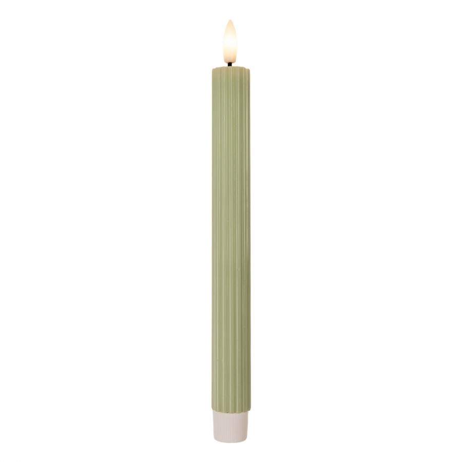 Set 2ks mint úzká svíčka s vroubkováním Led Candle - Ø 2*25 cm / 2*AAA Clayre & Eef Set 2ks mint úzká svíčka s vroubkováním Led Candle - Ø 2*25 cm / 2*AAA Clayre & Eef