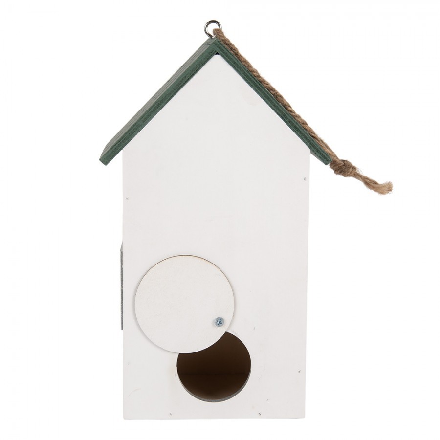 Zeleno-bílá dřevěná ptačí budka s květy Birdhouse - 15*10*22 cm Clayre & Eef Zeleno-bílá dřevěná ptačí budka s květy Birdhouse - 15*10*22 cm Clayre & Eef