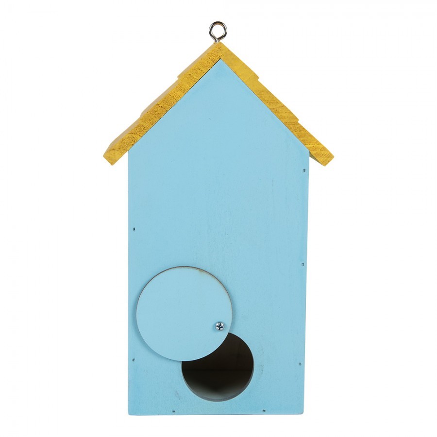 Modro-žlutá dřevěná ptačí budka se slunečnicemi Birdhouse - 15*10*22 cm Clayre & Eef Modro-žlutá dřevěná ptačí budka se slunečnicemi Birdhouse - 15*10*22 cm Clayre & Eef