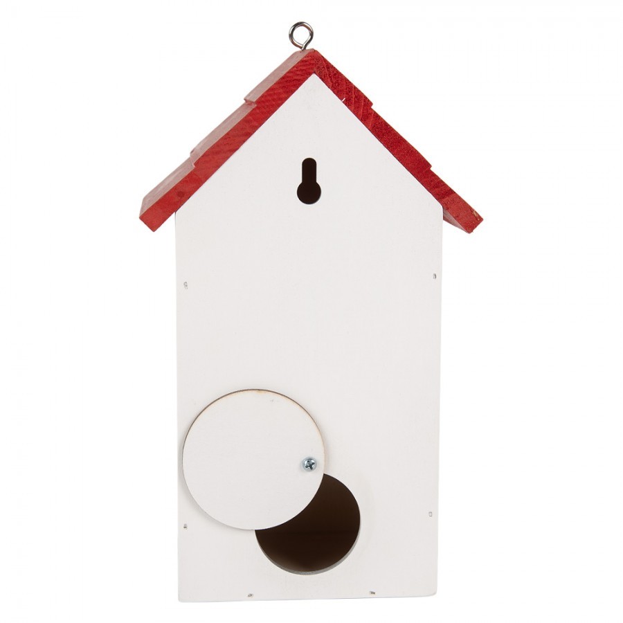 Bílo-červená dřevěná ptačí budka s beruškami Birdhouse - 15*10*22 cm Clayre & Eef Bílo-červená dřevěná ptačí budka s beruškami Birdhouse - 15*10*22 cm Clayre & Eef