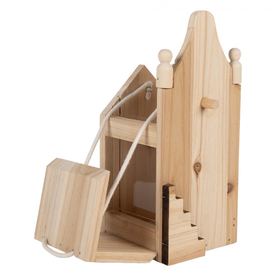 Přírodní dřevěné závěsné krmítko pro ptáčky - 10*11*23 cm Clayre & Eef Přírodní dřevěné závěsné krmítko pro ptáčky - 10*11*23 cm Clayre & Eef