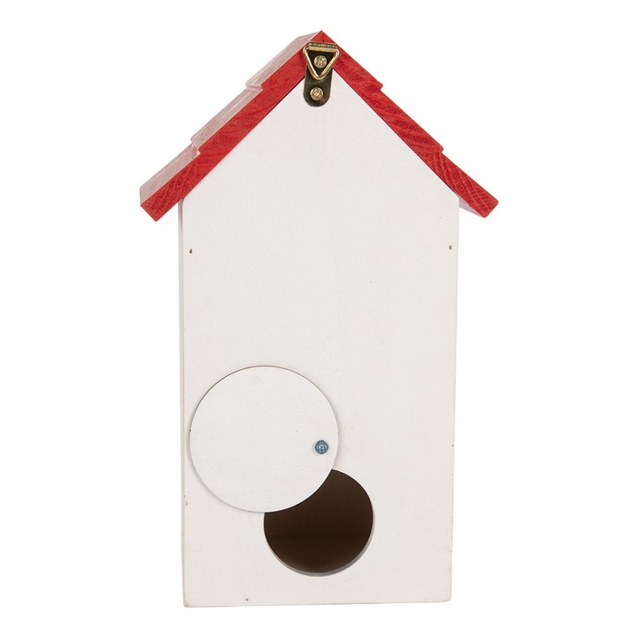Bílo-červená dřevěná ptačí budka s květy Birdhouse - 15*10*22 cm Clayre & Eef Bílo-červená dřevěná ptačí budka s květy Birdhouse - 15*10*22 cm Clayre & Eef