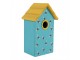Modro-žlutá dřevěná ptačí budka se včelkami Birdhouse - 15*10*22 cm Clayre & Eef