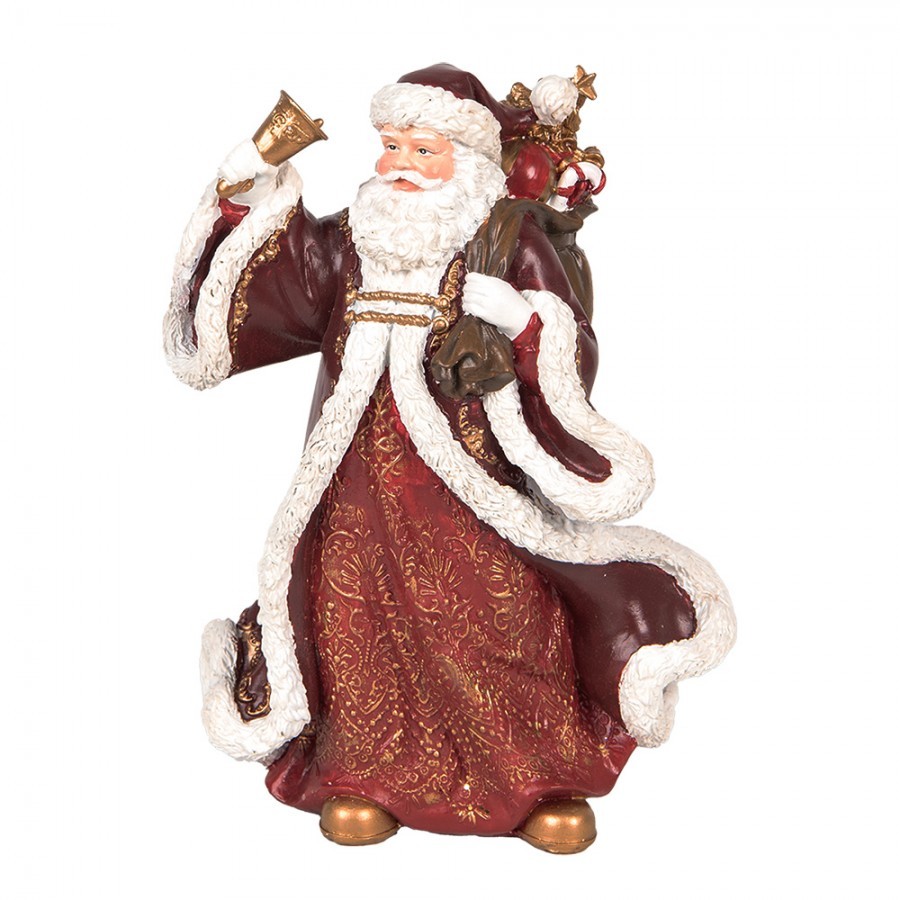 Červená vánoční dekorace Santa Claus s dárky - 15*11*20 cm