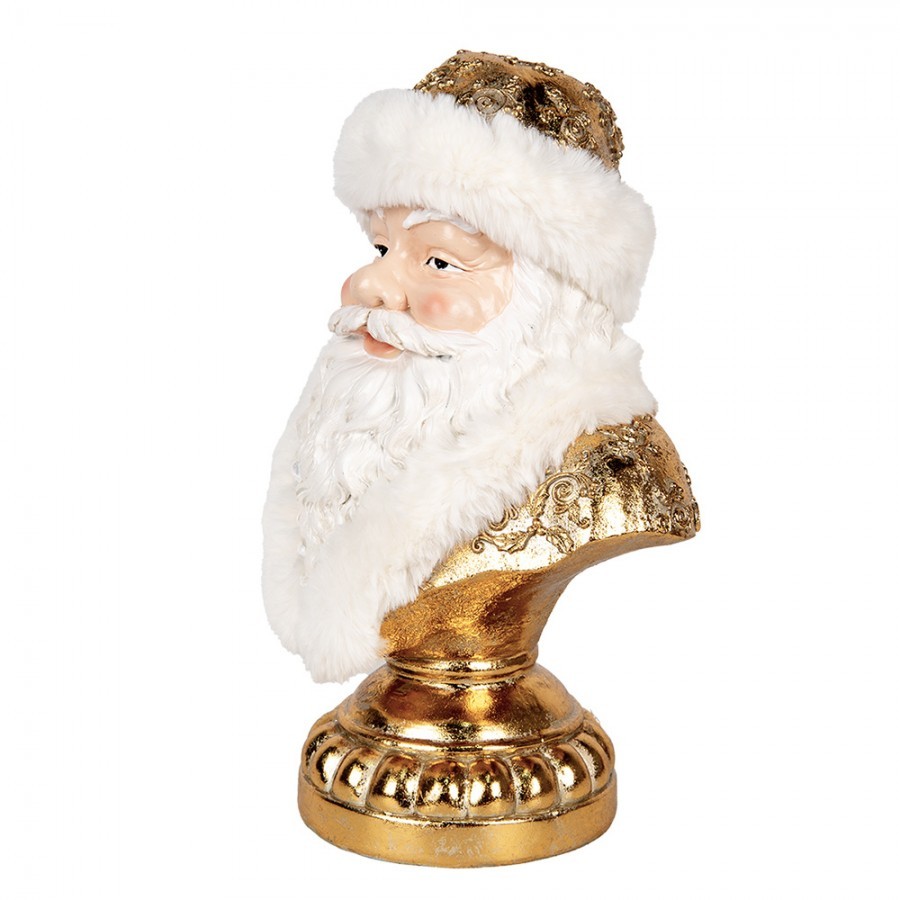 Zlatá vánoční dekorace busta Santa Claus - 23*15*32 cm Clayre & Eef Zlatá vánoční dekorace busta Santa Claus - 23*15*32 cm Clayre & Eef