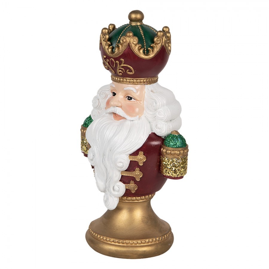 Červeno-zlatá vánoční dekorace busta Santa Claus - 15*10*26 cm Clayre & Eef Červeno-zlatá vánoční dekorace busta Santa Claus - 15*10*26 cm Clayre & Eef