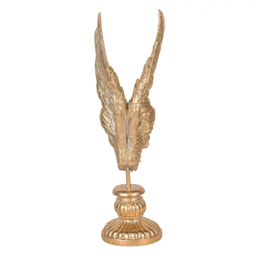 Zlatá antik andělská křídla na podstavci Angel Wings - 10*10*33 cm