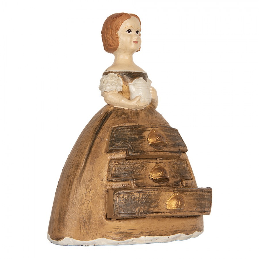 Hnědá antik dekorace dívka v šatech - 16*11*20 cm Clayre & Eef Hnědá antik dekorace dívka v šatech - 16*11*20 cm Clayre & Eef