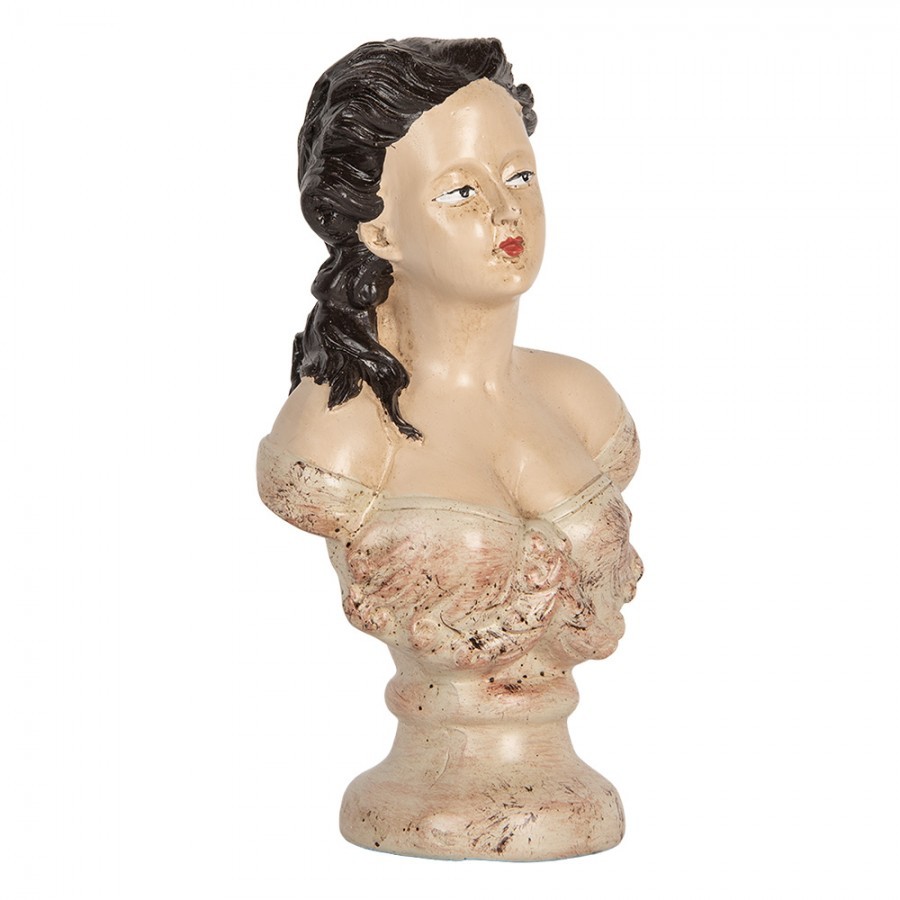 Béžová antik dekorace busta žena v šatech - 12*8*20 cm Clayre & Eef Béžová antik dekorace busta žena v šatech - 12*8*20 cm Clayre & Eef
