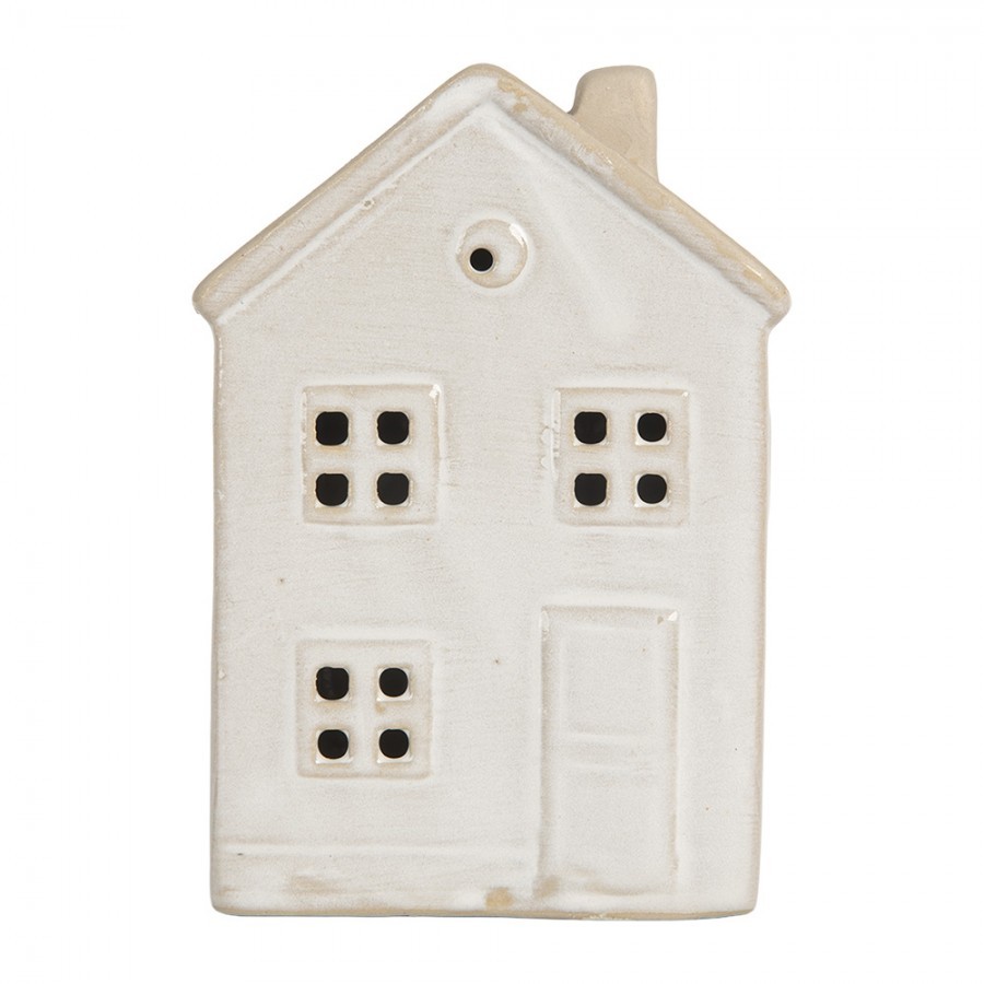 Béžový keramický svítící LED domek - 8*5*12 cm Clayre & Eef Béžový keramický svítící LED domek - 8*5*12 cm Clayre & Eef