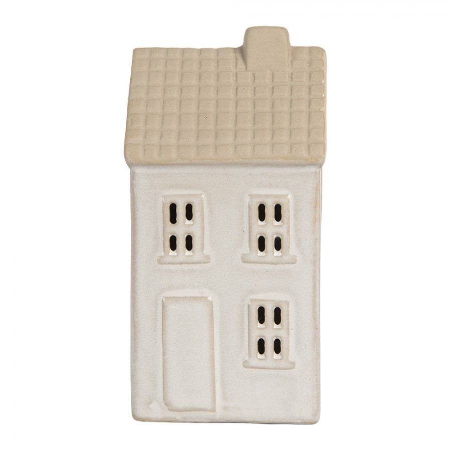Béžový keramický svítící LED domek - 6*5*11 cm Clayre & Eef Béžový keramický svítící LED domek - 6*5*11 cm Clayre & Eef
