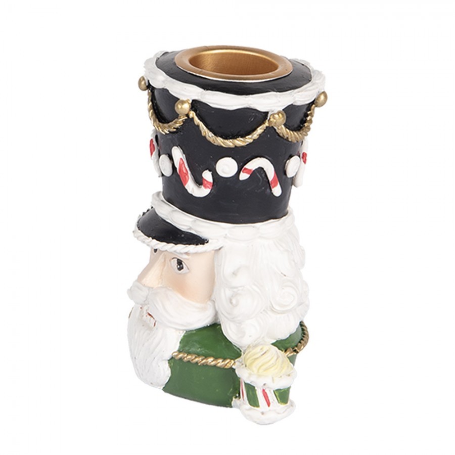 Zelený svícen na úzkou svíčku Louskáček Nutcracker - 8*6*9 cm Clayre & Eef Zelený svícen na úzkou svíčku Louskáček Nutcracker - 8*6*9 cm Clayre & Eef