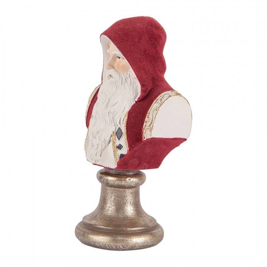Červená vánoční dekorace busta Santa Claus - 10*9*19 cm Clayre & Eef Červená vánoční dekorace busta Santa Claus - 10*9*19 cm Clayre & Eef