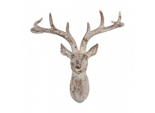 Béžová antik nástěnná dekorace Jelen Deer - 33*16*37 cm