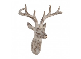 Béžová antik nástěnná dekorace Jelen Deer - 33*16*37 cm