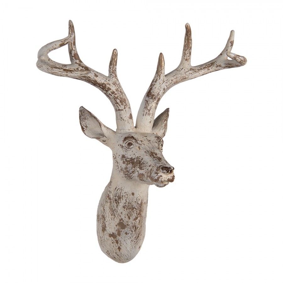 Béžová antik nástěnná dekorace Jelen Deer - 33*16*37 cm Clayre & Eef Béžová antik nástěnná dekorace Jelen Deer - 33*16*37 cm Clayre & Eef