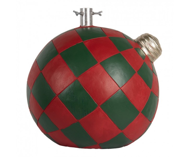 Červeno-zelený stojan na stromek koule Christmas Bauble - 42*42*43 cm Clayre & Eef