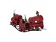 Červená kovová dekorace vláček na kolejích Christmas Train - 63*13*31 cm Clayre & Eef