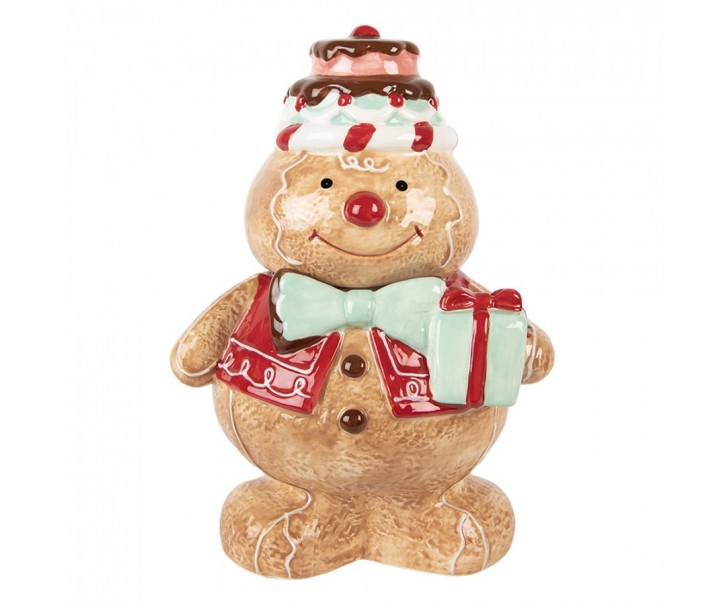 Keramická dóza perníček Gingerbread Man - 17*14*24 cm Clayre & Eef