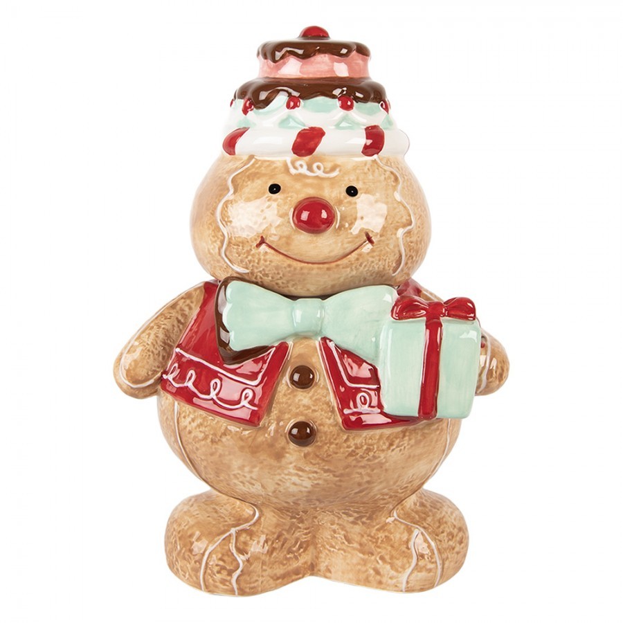 Keramická dóza perníček Gingerbread Man - 17*14*24 cm Clayre & Eef Keramická dóza perníček Gingerbread Man - 17*14*24 cm Clayre & Eef