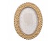 Zlatý oválný fotorámeček s perličkami - 8*2*11 cm / 6*9 cm Clayre & Eef
